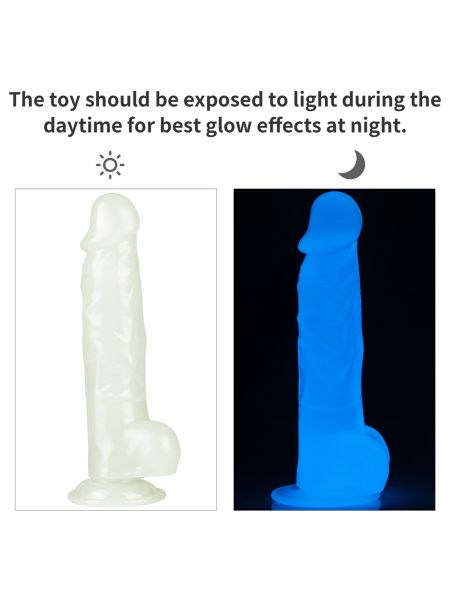 Dildo led giętkie duży penis podświetlany 21,5 cm - 11