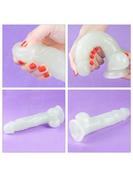 Dildo led giętkie duży penis podświetlany 21,5 cm - 19