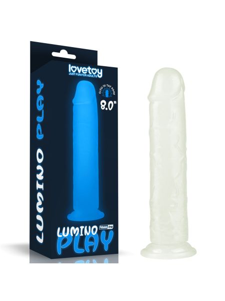 Dildo ledowe duże podświetlane na przyssawce 20 cm