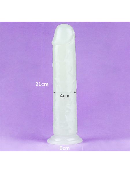 Dildo ledowe duże podświetlane na przyssawce 20 cm - 11