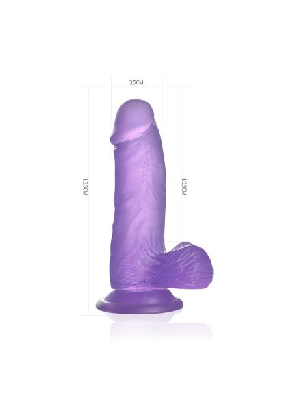 Dildo silikonowe przyssawka jasny fiolet 15,5 cm - 3