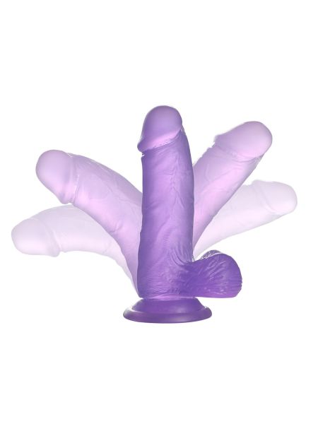 Dildo silikonowe przyssawka jasny fiolet 15,5 cm - 4