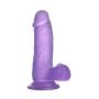 Dildo silikonowe przyssawka jasny fiolet 15,5 cm - 3