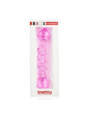 Dildo szklane różowe z wypustkami i główką 18 cm - image 2