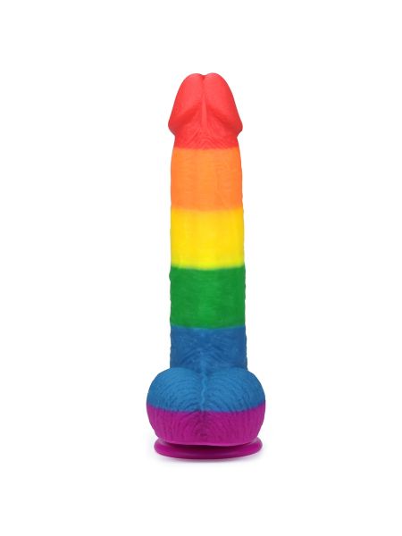 Dildo tęczowe elastyczne z przyssawką 22,5 cm - 3