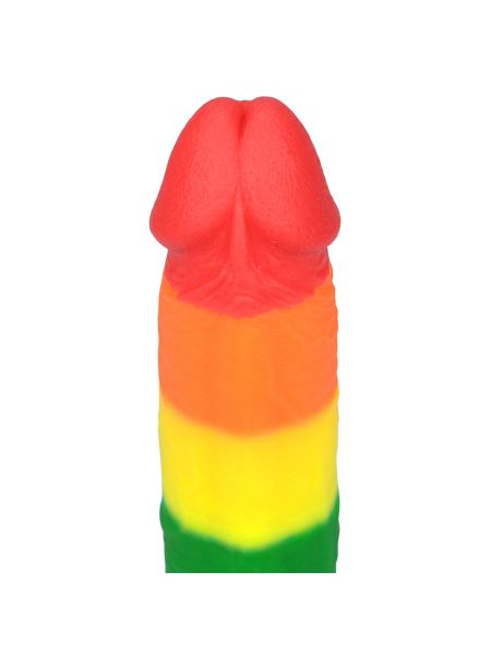 Dildo tęczowe elastyczne z przyssawką 22,5 cm - 4