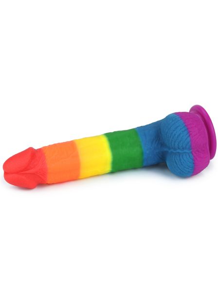 Dildo tęczowe elastyczne z przyssawką 22,5 cm - 7