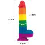 Dildo tęczowe elastyczne z przyssawką 22,5 cm - 3