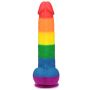 Dildo tęczowe elastyczne z przyssawką 22,5 cm - 4