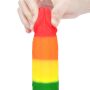 Dildo tęczowe elastyczne z przyssawką 22,5 cm - 9