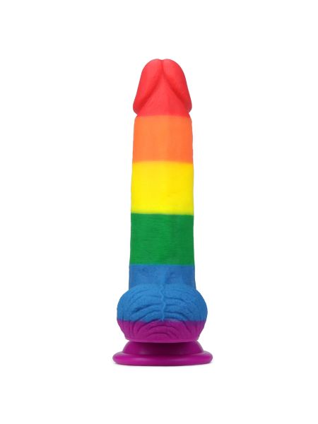 Dildo tęczowe giętkie silikonowe przyssawka 19,5cm - 3