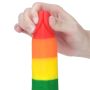 Dildo tęczowe giętkie silikonowe przyssawka 19,5cm - 9