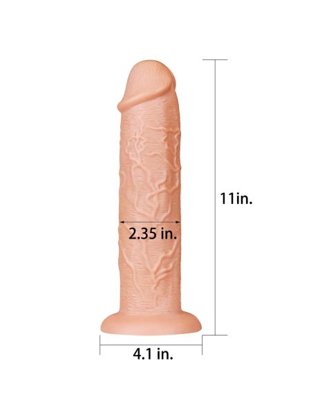 Długie potężne dildo z przyssawką i żyłami 28 cm - 2