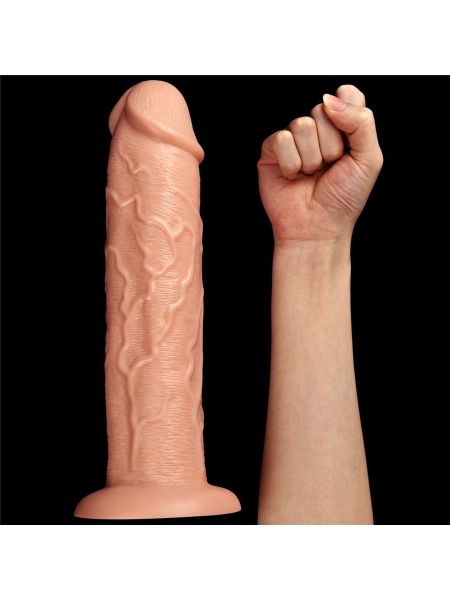 Długie potężne dildo z przyssawką i żyłami 28 cm - 6