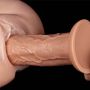 Długie potężne dildo z przyssawką i żyłami 28 cm - 11