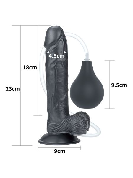 Duży czarny penis z przyssawką i wytryskiem dildo - 2