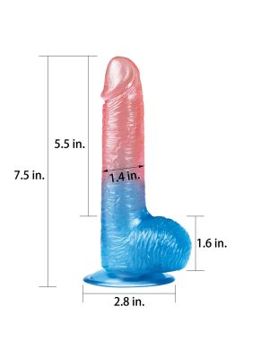 Dwukolorowe silikonowe dildo gumowe z przyssawką - image 2