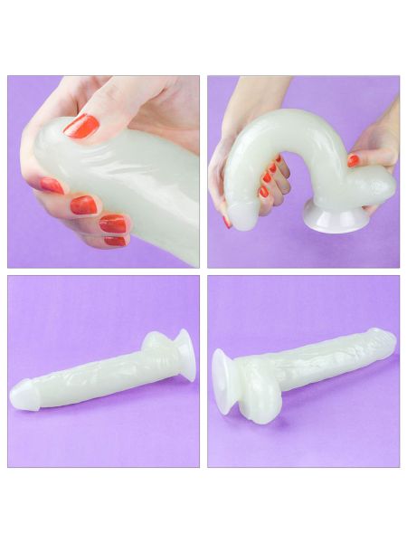 Elastyczne dildo podświetlane z przyssawką 25,5cm - 18