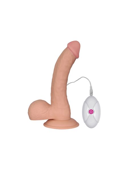 erotyczne dildo gumowe z przyssawka i wibracjami - 2