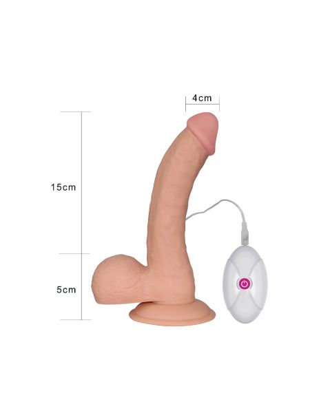 erotyczne dildo gumowe z przyssawka i wibracjami - 4