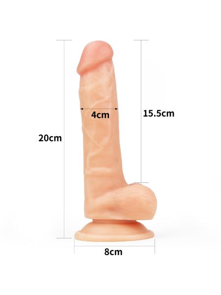 Giętki żyły penis gruby z przyssawką dildo 20 cm - 9