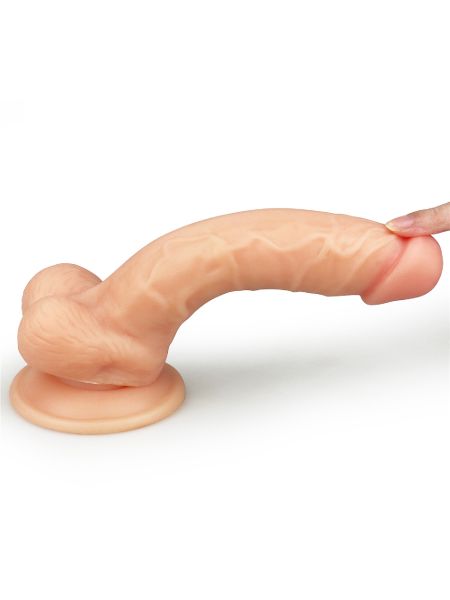 Giętki żyły penis gruby z przyssawką dildo 20 cm - 10