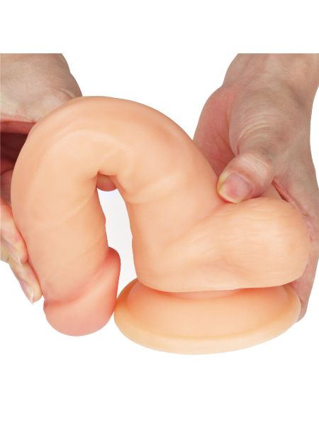 Giętki żyły penis gruby z przyssawką dildo 20 cm - 11