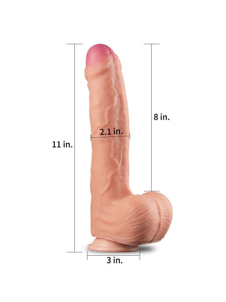 Giętkie realistyczne dildo z przyssawką penis 28cm - 2