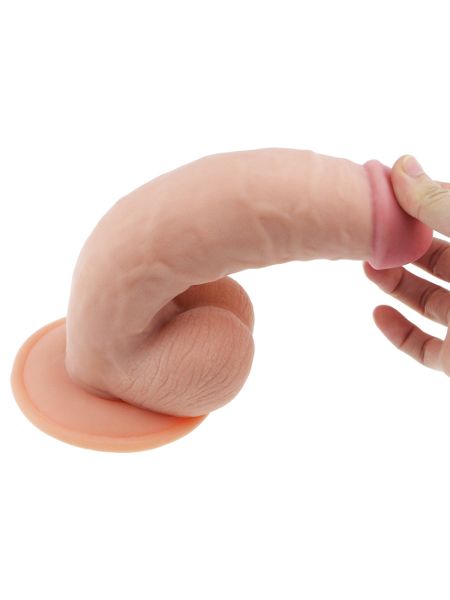 Grube dildo żylaste penis z jądrami przyssawką - 8