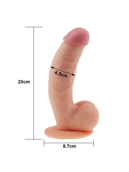 Grube dildo żylaste penis z jądrami przyssawką - 4