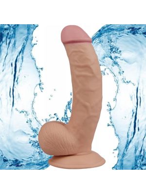 Grube dildo żylaste penis z jądrami przyssawką - image 2