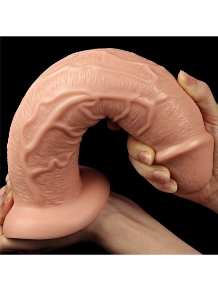 Grube ogromne dildo z przyssawką wibracje 28 cm - 7