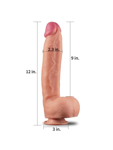 Grube realistyczne żylaste dildo przyssawka 30,5cm - 2