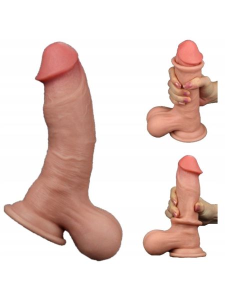 Grube żylaste dildo z jadrami giętkie 19,5 cm - 2