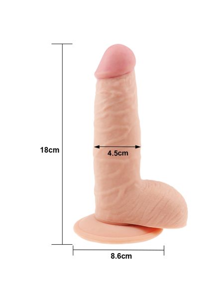 Grube żylaste dildo z przyssawką i jadrami 18 cm - 2