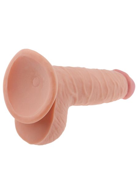 Grube żylaste dildo z przyssawką i jadrami 18 cm - 4