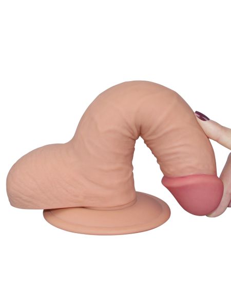 Grube żylaste dildo z przyssawką i jadrami 18 cm - 6