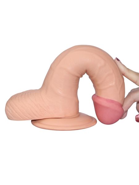 Grube żylaste dildo z przyssawką i jadrami 20 cm - 5