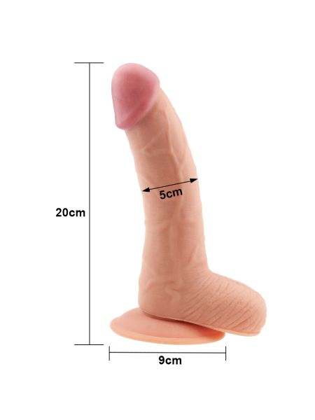 Grube żylaste dildo z przyssawką i jadrami 20 cm - 6