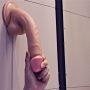 Gumowe dildo pompowane penis wytrysk przyssawka - 5