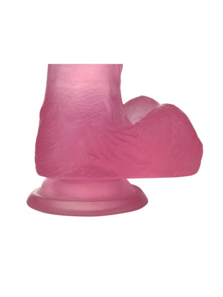 Jasnoróżowe dildo silikonowe z przyssawką 15 cm - 8