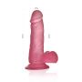 Jasnoróżowe dildo silikonowe z przyssawką 15 cm - 4