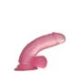 Jasnoróżowe dildo silikonowe z przyssawką 15 cm - 5