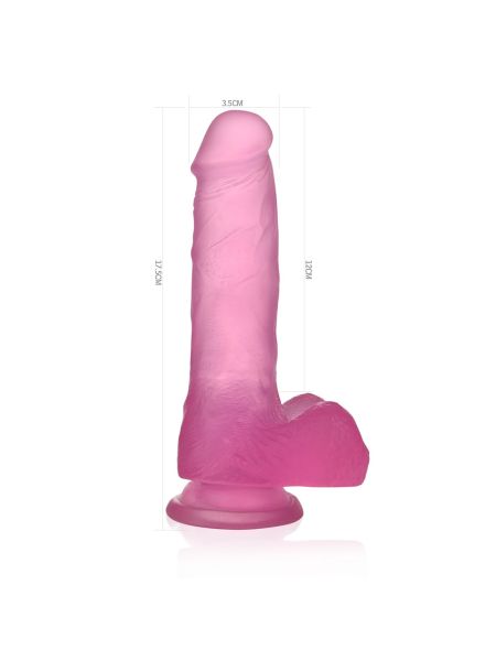 Jasnoróżowe dildo silikonowe z przyssawką 17,5 cm - 3