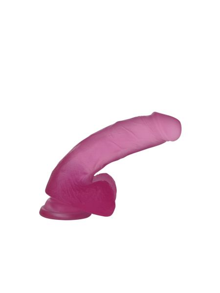 Jasnoróżowe dildo silikonowe z przyssawką 17,5 cm - 4