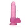 Jasnoróżowe dildo silikonowe z przyssawką 17,5 cm - 4