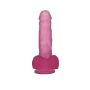 Jasnoróżowe dildo silikonowe z przyssawką 17,5 cm - 6