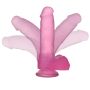 Jasnoróżowe dildo silikonowe z przyssawką 17,5 cm - 8