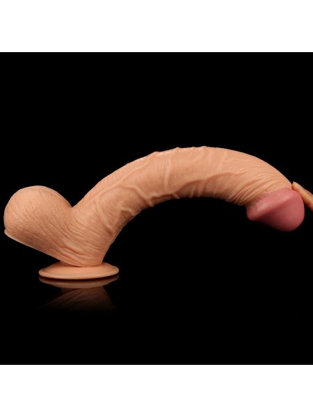 Lekko zakrzywione cieliste dildo z przyssawką 33cm - 6