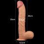 Lekko zakrzywione cieliste dildo z przyssawką 33cm - 8